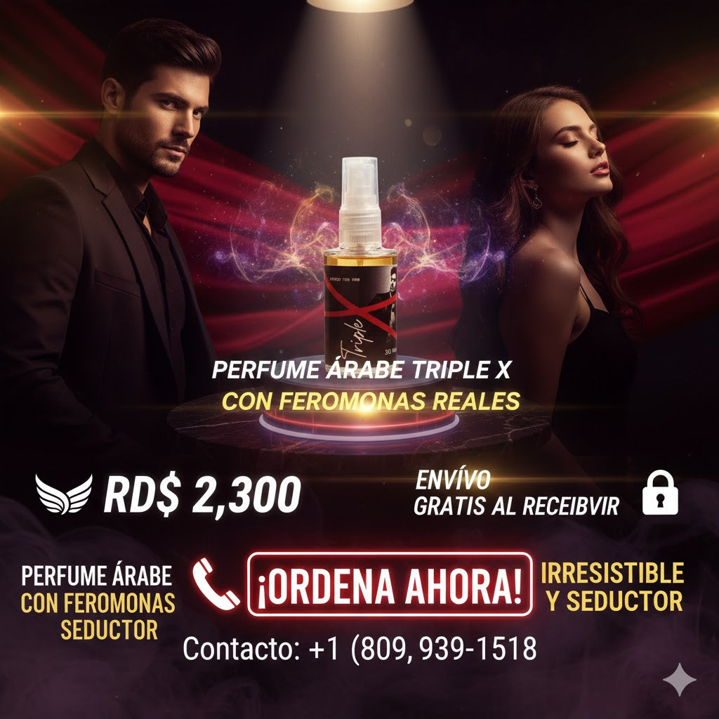 PERFUME ARABE TRIPLE X CON FEROMONA REALES