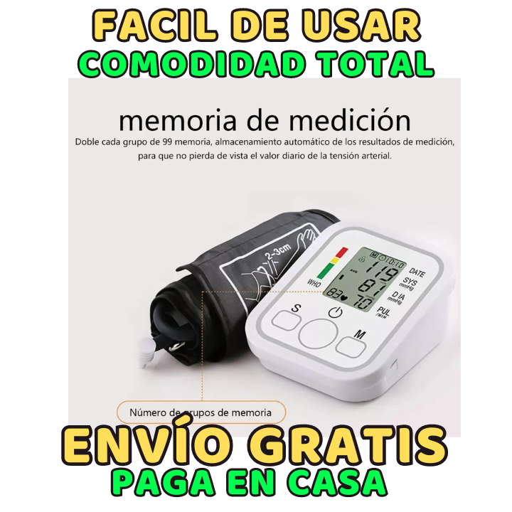 🌟 ¡Monitorea tu salud desde la comodidad de tu hogar con nuestro Tensiómetro Digital de Brazo Automático a Pilas! 🩺