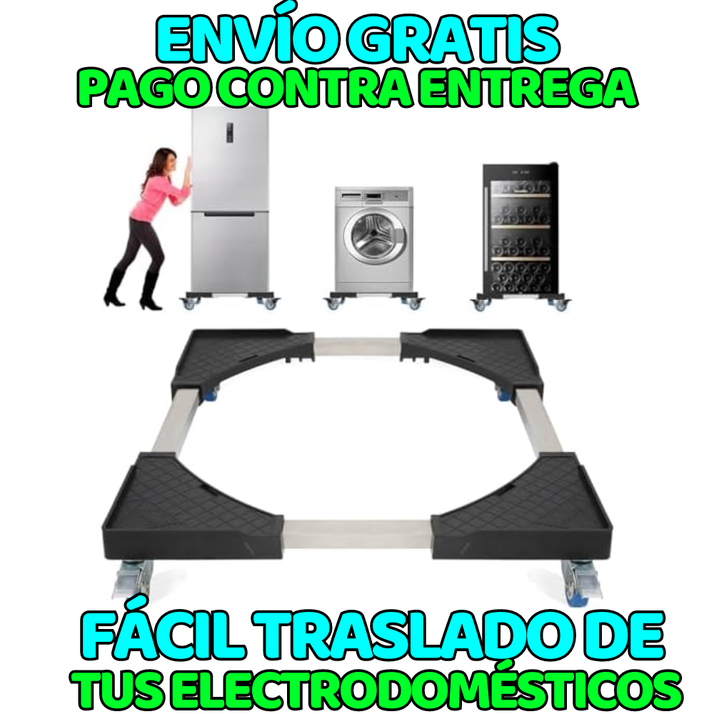 Base Ajustable con Ruedas para Electrodomésticos