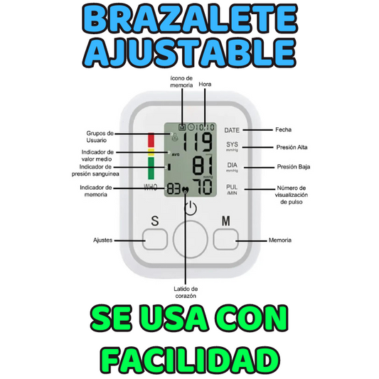 🌟 ¡Monitorea tu salud desde la comodidad de tu hogar con nuestro Tensiómetro Digital de Brazo Automático a Pilas! 🩺