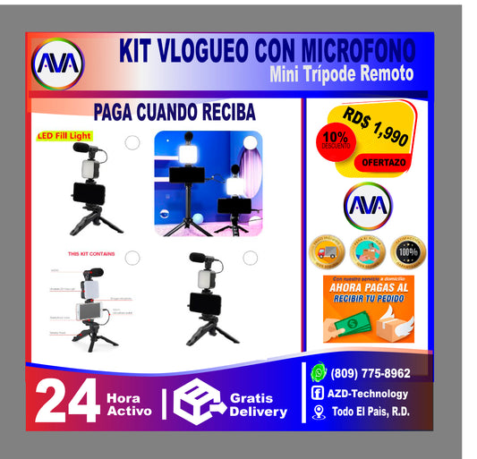 ¡Graba videos de manera fácil y rápida con nuestro kit de vlogueo! Ideal para vloggers y creadores de contenido.