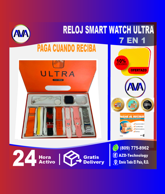 ¡Experimenta la Revolución en tu Muñeca!  RELOJ SMART WATCH ULTRA 7 EN 1