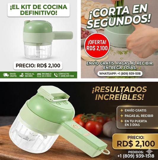 Cortador de Alimentos Eléctrico Portátil